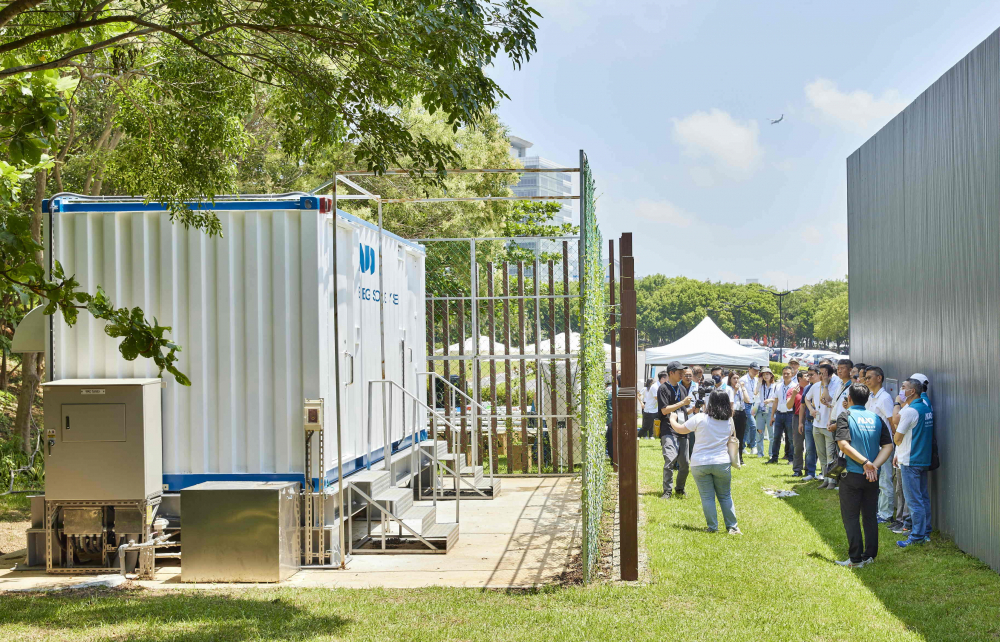 js3333线路检测中心(上海)有限公司西大墩窯文化館建置屋頂全綠電及儲能櫃，為兼具創能儲能的永續綠能場域