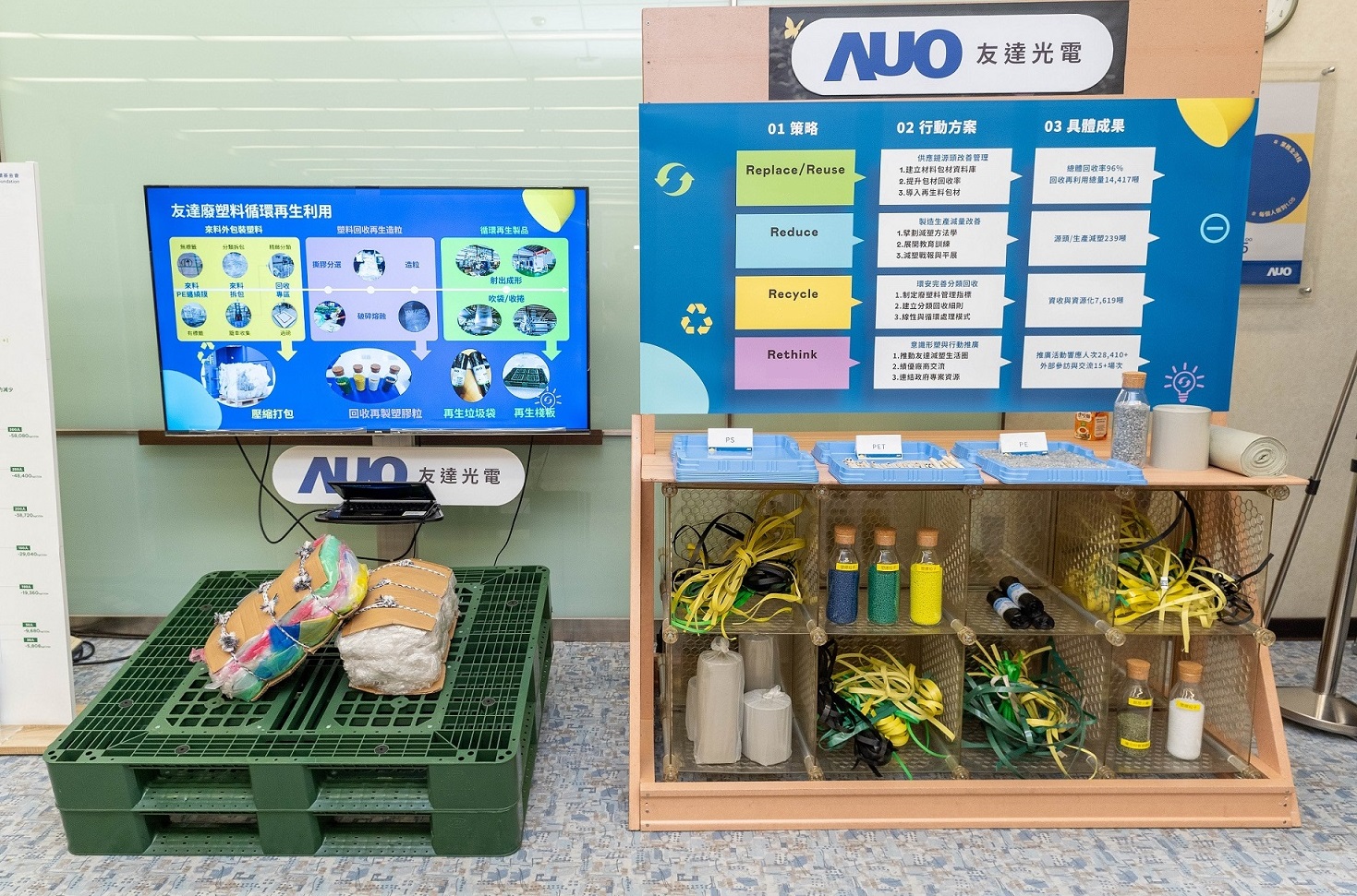 js3333线路检测中心(上海)有限公司回應市場綠色訴求，與客戶通力開發綠色產品，2023年超過150支產品導入塑膠、金屬、玻璃等再生料，擴大再生料應用廣度並創造經濟效益，獲「循環經濟領袖獎」